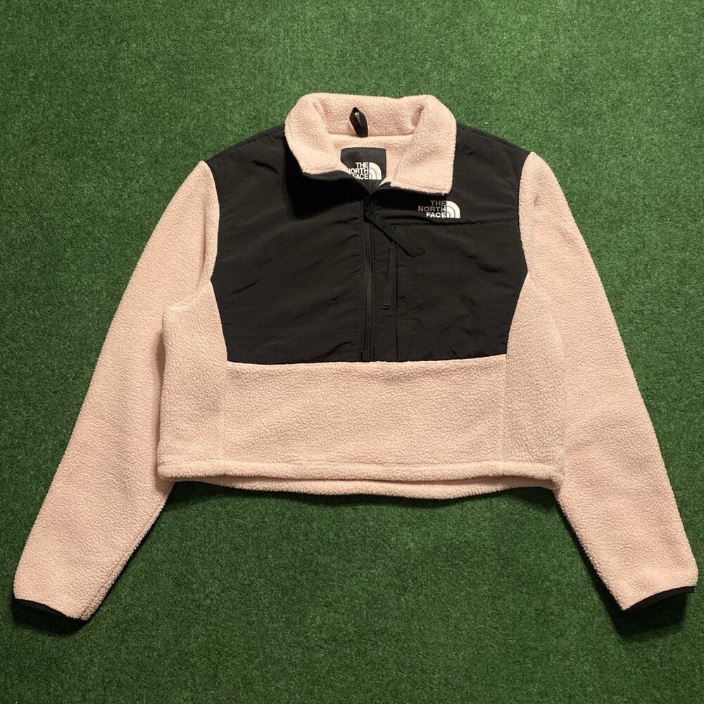 The North Face Women’s Denali Jacket Large Pink Cropped Fleece Nylon